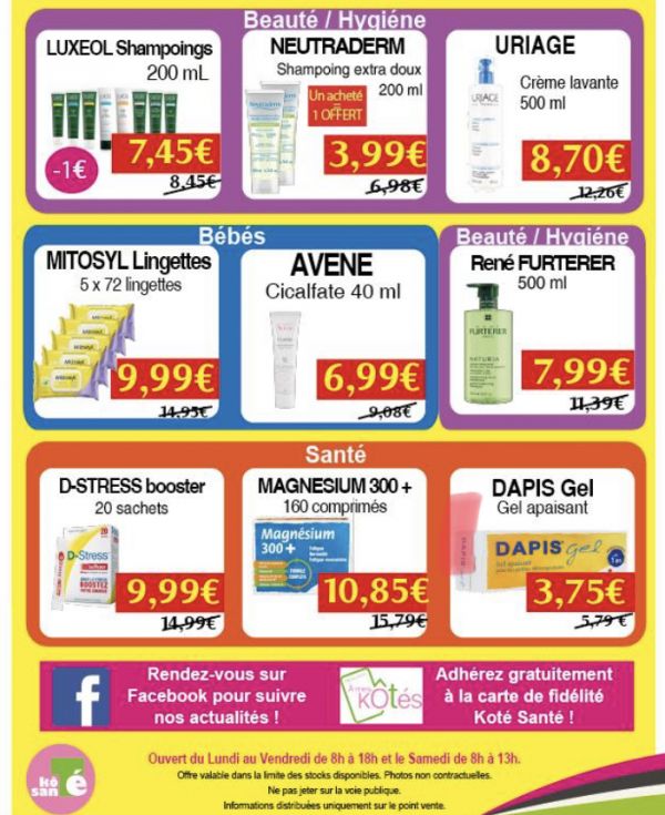 Promotions pharmacie des Frangipaniers
