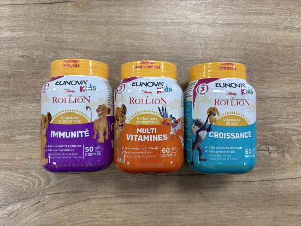 🦁 Le Roi Lion 🦁 s’invite dans les gummies multivitamines, croissance et immunité.