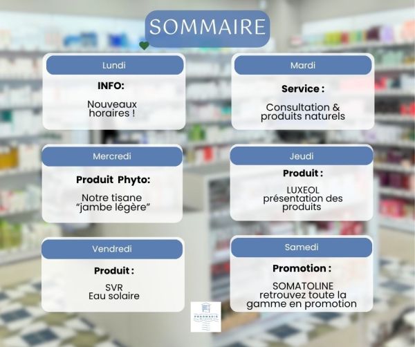 📅 Cette semaine à la Pharmacie du Levant – Gruissan