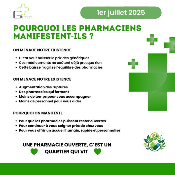 En soutien au mouvement des pharmaciens dans les grandes villes