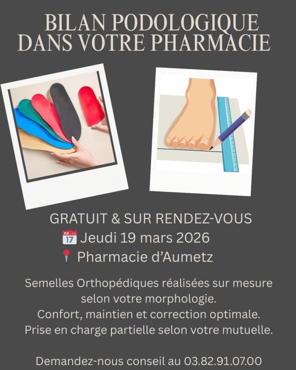 🦶 Bilan podologique gratuit à la Pharmacie d’Aumetz 🦶
