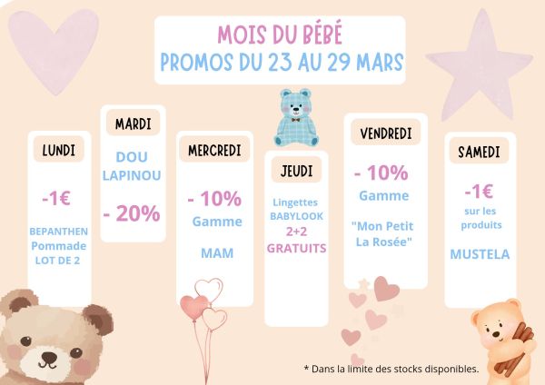 Rappel promos de cette dernière semaine du mois du bébé ! 👶🍼🥰