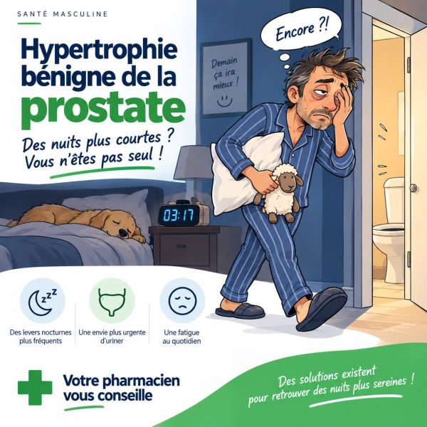 Messieurs : vous vous levez 3 fois/nuit ? Et si c'était lié en fait à une HBP ?
