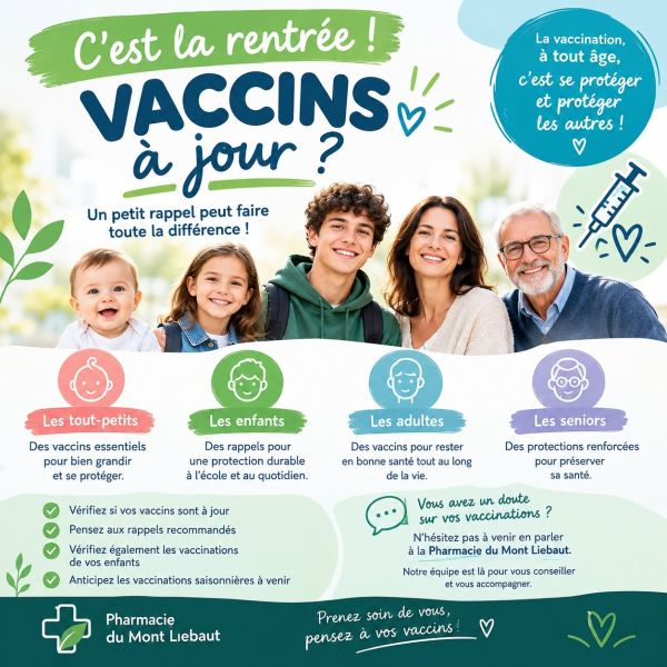 💉 C’EST LA RENTRÉE : PENSEZ À VOS VACCINS !