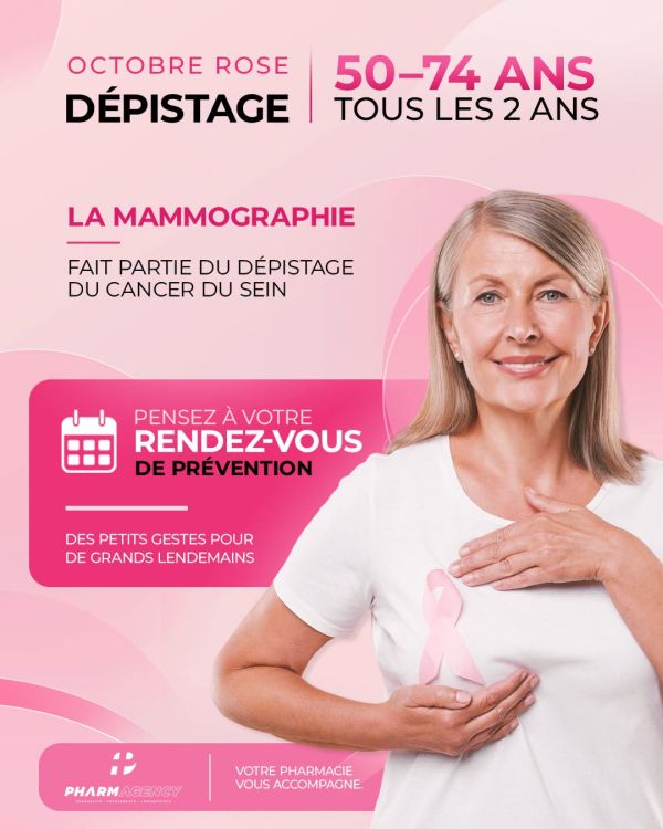 🎀 Octobre Rose : pensez au dépistage du cancer du sein 💗