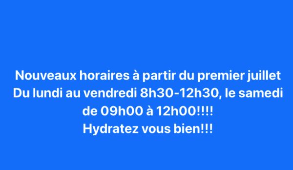 Nouveaux horaires