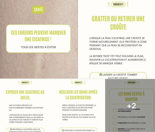 🩹 LES ERREURS QUI PEUVENT AGGRAVER UNE CICATRICE !