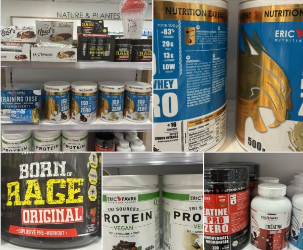 Pré-workout, iso whey, protein vegan, barres proteines, carnitine,